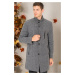 PLT8386 DEWBERRY MEN'S COAT-DIAGONAL LIGHT BLACK-GREY