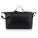 TRAVEL BAG GANT UNISEX. SLOUCHY LEATHER BAG BLACK