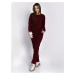 Women's insulated tracksuit, burgundy sweatshirt and loose trousers