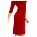 Společenské šaty zdobené límečkem středně dlouhé model 15042350 - LENTAL