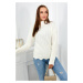 Sweater with decorative ruffle ecru