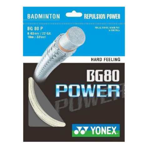 Yonex BG 80 POWER Bedmintonový výplet, biela, veľkosť