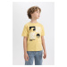 DEFACTO Boy&#39;s Crew Neck Printed Short Sleeve T-Shirt