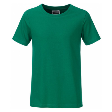 James & Nicholson Klasické chlapčenské tričko z biobavlny 8008B - Írska zelená