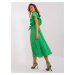 Zelené voľné oversize midi šaty s pásikom DHJ-SK-5691.58-green