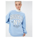 Koton College Sweatshirt with a Comfortable Fit Printed Crew Neck Long Sleeved.