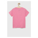 Detské bavlnené tričko adidas Originals TREFOIL ružová farba