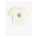 Koton Crop T-Shirt Sun Printed Short Sleeve Crew Neck Ribbed