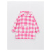 LC Waikiki Girls' Hooded Plaid Long Sleeve Plush Pajamas Top