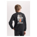 DEFACTO Boy Regular Fit Crew Neck Back Printed Thick Sweatshirt