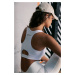 Trendyol White Medium Support/Shaping Back Pocket Detail Knitted Sports Bra