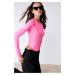 Trendyol Pink Snaps Flexible Fitted Knitted Bodysuit