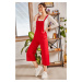 armonika Women's Light Red Gardening Jumpsuit