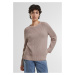 Women's ribbed knitted sweater powder pink