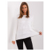 Classic ecru sweater with a round neckline