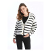 LC Waikiki V-Neck Striped Long Sleeve Women's Knitwear Cardigan