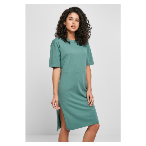 Women's dress with slit green Urban Classics