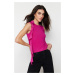 Trendyol Fuchsia Rose Accessory Detailed Frilly Knitted Blouse