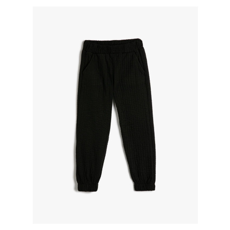 Koton Basic Jogger Sweatpants Textured Elastic Waist Pocket