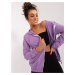 Purple plain women's sweatshirt with cuffs