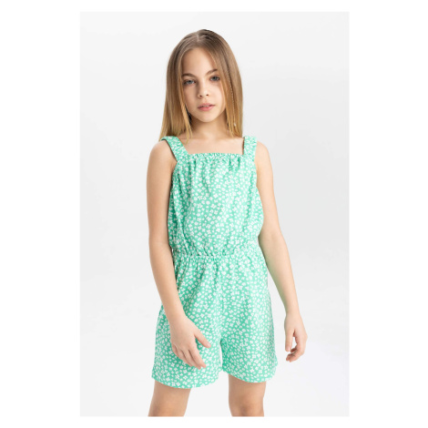 DEFACTO Girl Patterned Strappy Short Jumpsuit