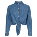 Tommy Jeans Košeľa - TJW FRONT TIE CHAMBRAY SHIRT modrá