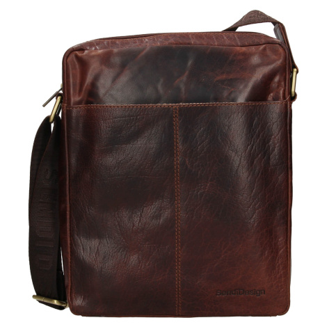 Pánska kožená taška cez rameno SendiDesign Feelixs - hnedá Sendi Design