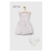 Detské bavlnené šaty GAP biela farba, mini, áčkový strih