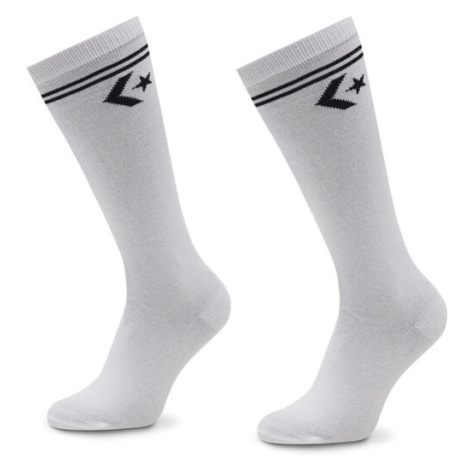 Converse Súprava 2 párov vysokých dámskych ponožiek E1025W-2009 Biela