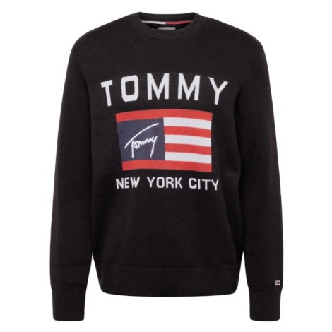 Tommy Jeans Sveter  červená / čierna / biela Tommy Hilfiger