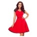 Červené dámske šaty s čipkovanými vsadkami model 7761416