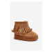 Insulated children's snow boots with decorative Camel Nimia fringes