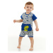 Denokids Super Dino Baby Boy Gray Summer Jumpsuit