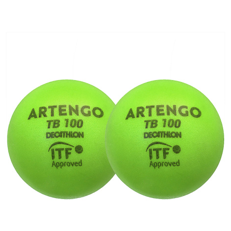Penová tenisová loptička TB100×2 9 cm zelená ARTENGO