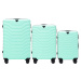 Mintová 3dielna sada kufrov PEAFOWL PEA01, Set of 3 suitcases (L,M,S) Wings, Light green