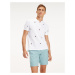 Polo tričko - Tommy Hilfiger ALLOVER PALM EMBR REGULAR POLO biele