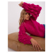 Fuchsia oversize sweater with puffed sleeves