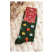 Men's Cotton Christmas Socks Patterns Dark Green