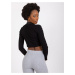 Čierny crop top s dlhým rukávom RV-BZ-7563.02-black