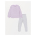 LC Waikiki Crew Neck Long Sleeve Girls Kids Pajamas Set