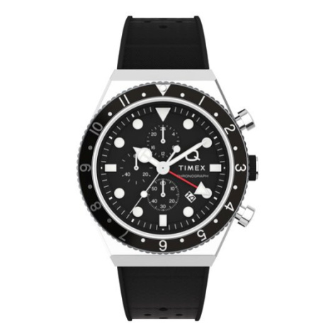 Timex Hodinky Q Timex Three Time Zone Chronograph TW2V70000 Čierna