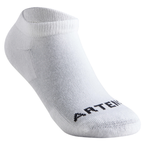 Detské nízke ponožky RS 100 na raketové športy 3 páry biele ARTENGO