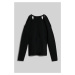 Sveter Karl Lagerfeld Cut Out Knit Sweater Čierna