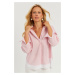 Cool & Sexy Women's Pink Striped Shirt