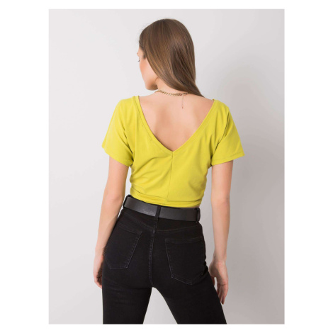 Lime green back neck top