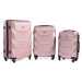 Ružový luxusný ľahký plastový kufor &quot;Luxury&quot; - veľ. M