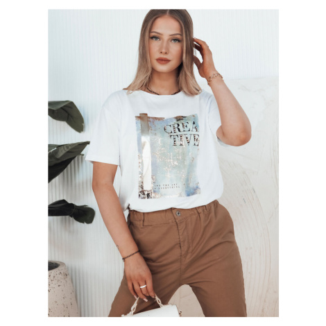 T-shirt damski CREATIVE biały Dstreet