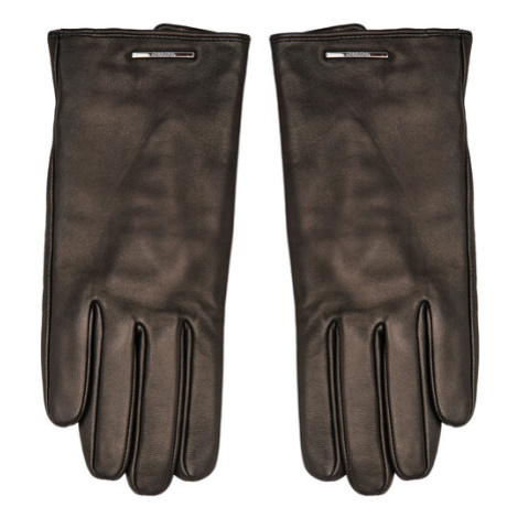 Calvin Klein Pánske rukavice Modern Bar Leather Gloves K50K511017 Čierna