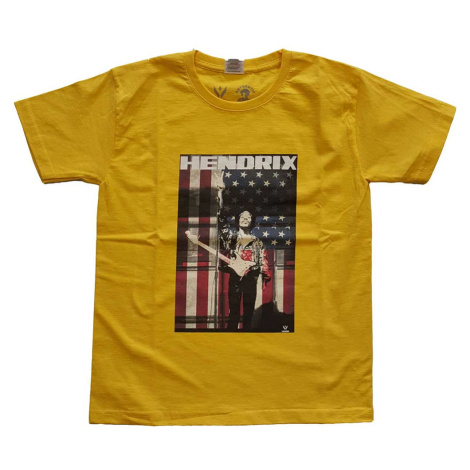 Jimi Hendrix tričko Peace Flag Žltá