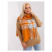 Dark orange and gray scarf with print